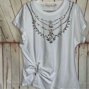 Embellished White Top
